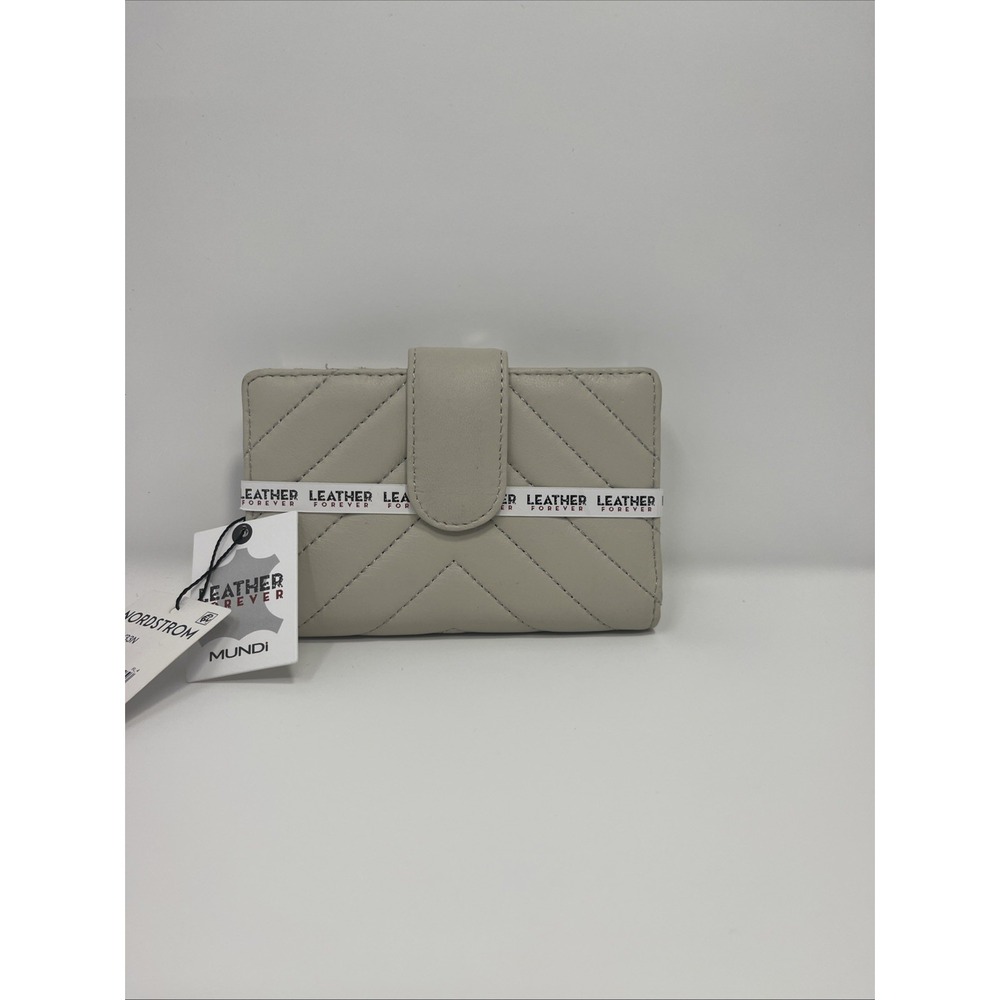 Mundi Leather Quilt Lamb S&P Indexer Bone Color Wallet